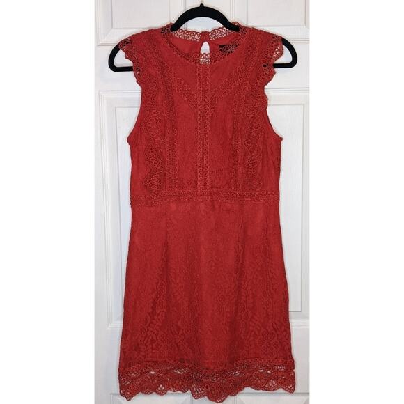Lulu's My Sweetheart Red Lace Mini Dress M - Picture 7 of 16